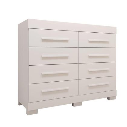 Imagem de Cômoda Infantil 8 Gavetas 100% Mdf 111,70cm X 100,50cm Brincare Espresso Móveis Branco