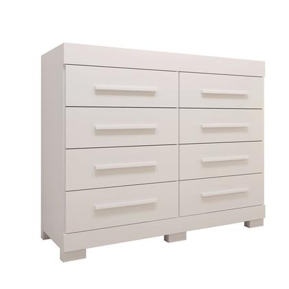 Imagem de Cômoda Infantil 8 Gavetas 100% MDF 112cm Brincare Espresso Móveis Branco