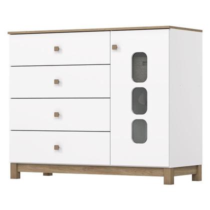 Imagem de Cômoda Infantil Aconchego Ambiente Branco Jequitibá HP  Henn