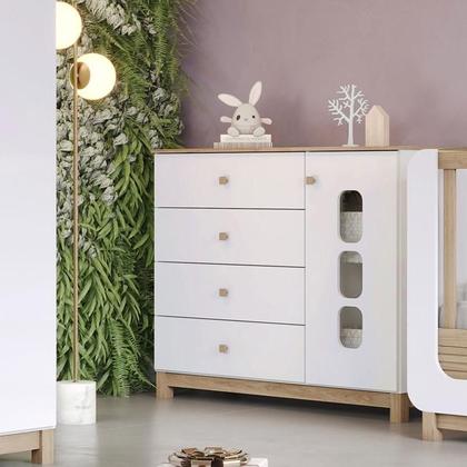 Imagem de Cômoda Infantil Aconchego Branco Jequitibá HP  Henn