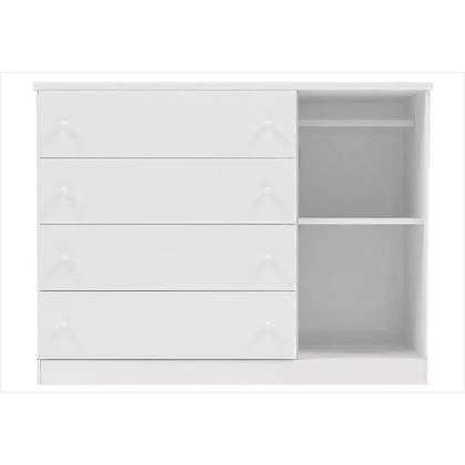 Imagem de Cômoda Infantil Bebê Lívia 4 Gavetas 1 Porta Branco - Phoenix Baby