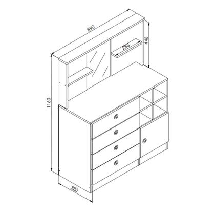 Imagem de Cômoda Infantil c/ Espelho 89cm 01 Porta e 04 Gavetas CD095 Art in Móveis
