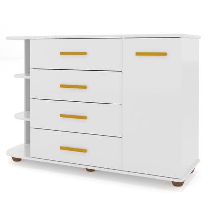 Imagem de Cômoda Infantil com Cantoneira Laura 1 Porta Branco - Mpozenato