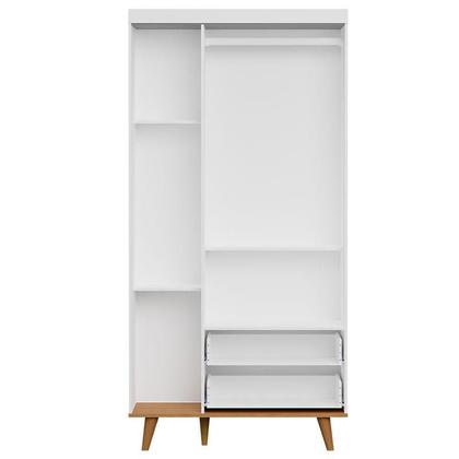 Imagem de Cômoda Infantil com Guarda Roupa 3 Portas Duda Branco Acetinado Bétula - Carolina