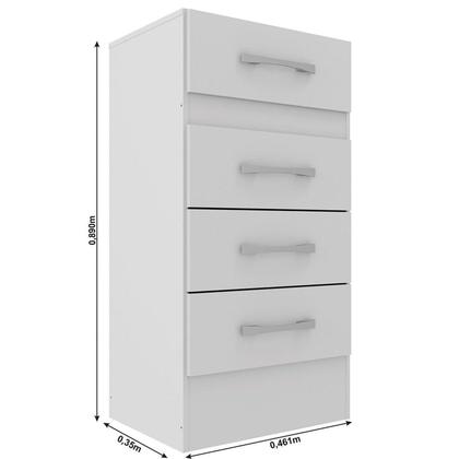 Imagem de Cômoda Infantil Diana 4 Gavetas Quarto Branco