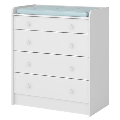 Imagem de Cômoda Infantil Doce Sonho 4 Gavetas com Trocador Branco - Qmovi