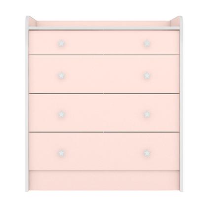 Imagem de Cômoda Infantil Doce Sonho 4 Gavetas com Trocador Rosa Acetinado - Qmovi