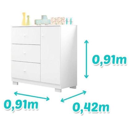 Imagem de Cômoda Infantil Duda Branco Brilho  Phoenix Baby