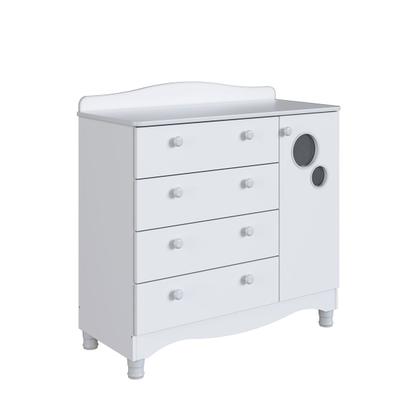 Imagem de Cômoda Infantil Encanto 4 Gavetas e 1 Porta Branco - Completa Móveis