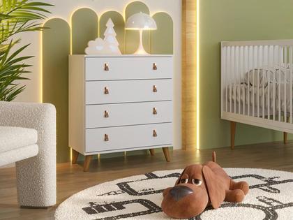 Imagem de Cômoda Infantil Encanto Para Quarto Do Bebê Com 4 Gavetas