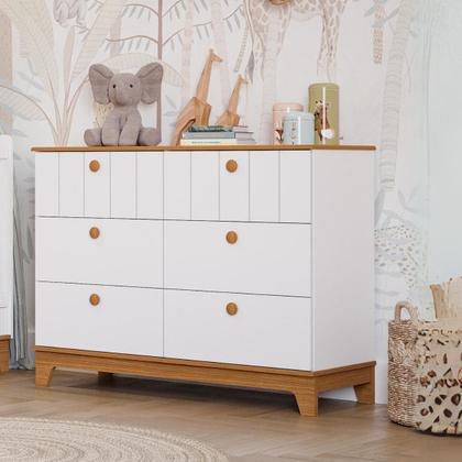 Imagem de Cômoda Infantil Estilo Retrô 6 Gavetas 100% MDF