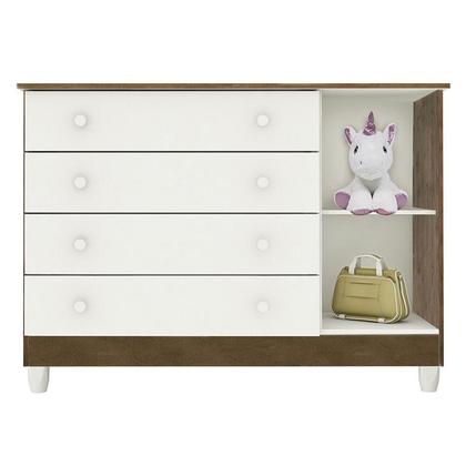 Imagem de Cômoda Infantil Gran Selena Branco Acetinado Amadeirado - Carolina