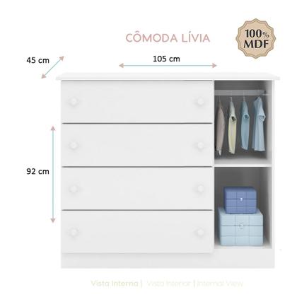 Imagem de Cômoda Infantil Lívia Phoenix Baby Branco
