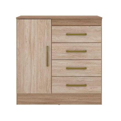 Imagem de Cômoda Infantil Montevideu c/ 1 Porta e 4 Gavetas Amêndola - Demóbile