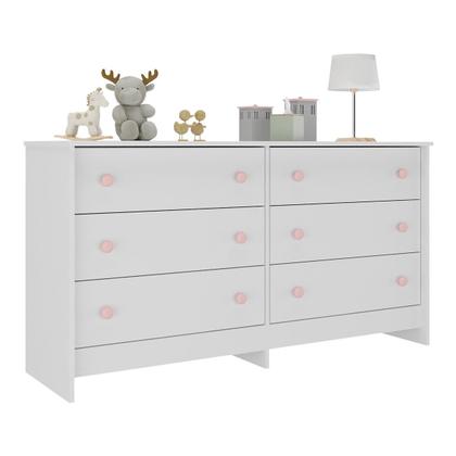 Imagem de Cômoda Infantil Multimóveis  Para Quarto de Bebê com 6 Gavetas, Antitombamento e Design Elegante