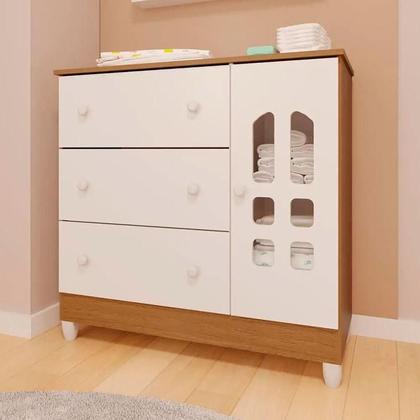Imagem de Cômoda Infantil New Selena com Porta Branco Bétula  Carolina