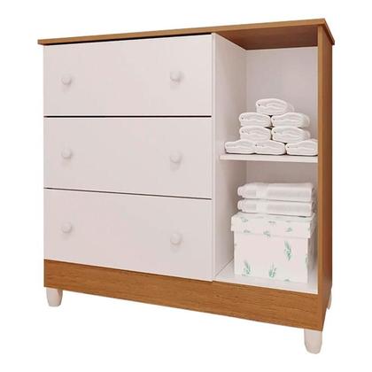 Imagem de Cômoda Infantil New Selena com Porta Branco Bétula  Carolina