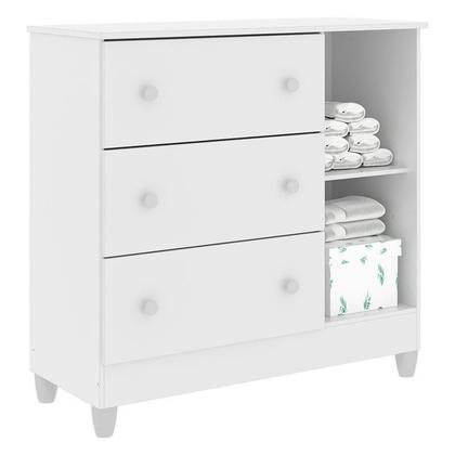 Imagem de Cômoda Infantil New Selena com Porta Branco Brilho  Carolina