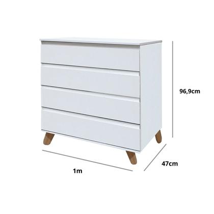 Imagem de Cômoda Infantil Ninho 4 Gavetas 100 Cm