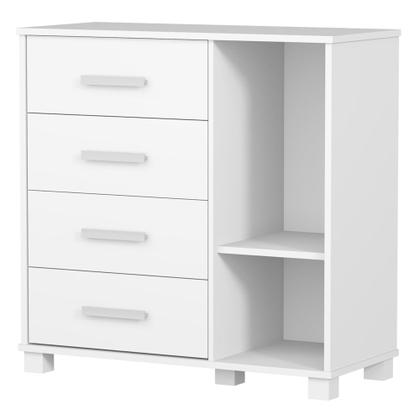 Imagem de Cômoda Infantil Para Quarto 80cm 4 Gavetas Carruagem Rosa Z53 - Mpozenato