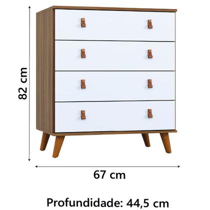 Imagem de Cômoda Infantil Para Quarto Bebê 4 Gavetas Encanto Batrol