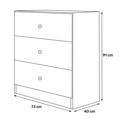 Imagem de Cômoda Infantil Para Quarto de Bebê Louise 03 Gavetas Branco - Abmaza