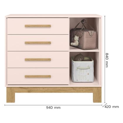 Imagem de Cômoda Infantil Q Encanto Slim 1 Porta e 4 Gavetas - Qmovi