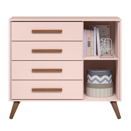 Imagem de Cômoda Infantil Sapateira Q Encanto Retrô Rosa - Qmovi
