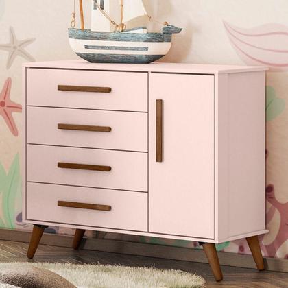 Imagem de Cômoda Infantil Sapateira Q Encanto Retrô Rosa - Qmovi