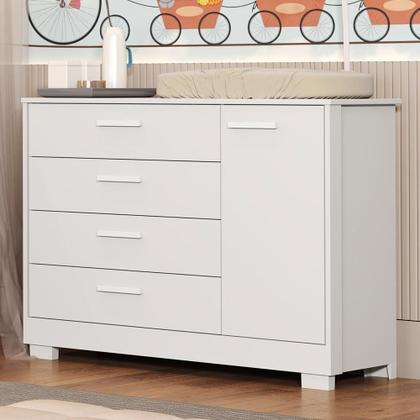 Imagem de Cômoda Infantil Zaki 1 Porta e 4 Gavetas - Reller Móveis