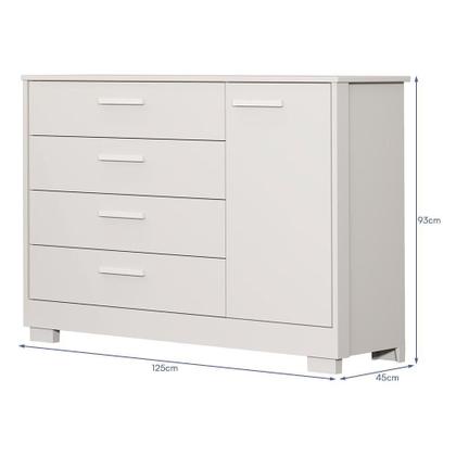 Imagem de Cômoda Infantil Zaki 1 Porta e 4 Gavetas - Reller Móveis