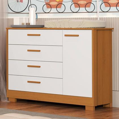 Imagem de Cômoda Infantil Zaki 1 Porta e 4 Gavetas - Reller Móveis