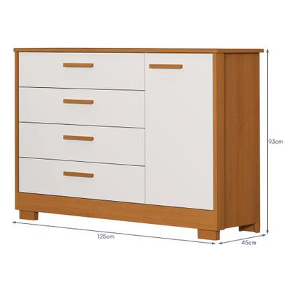 Imagem de Cômoda Infantil Zaki 1 Porta e 4 Gavetas - Reller Móveis