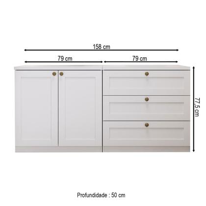 Imagem de Cômoda Infinity 2 Portas 3 Gavetas 100% Mdf Branco Fosco - Genialflex