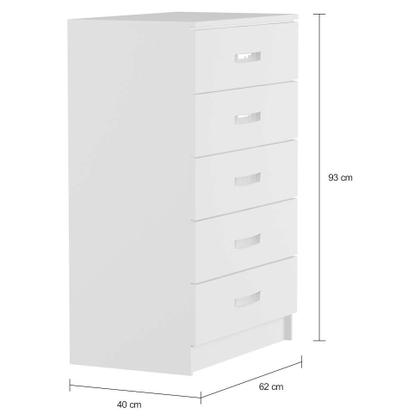 Cômoda Irene 5 Gavetas Evidência Branco - Mobly Imagem de Cômoda Irene 5 Gavetas Evidência Branco