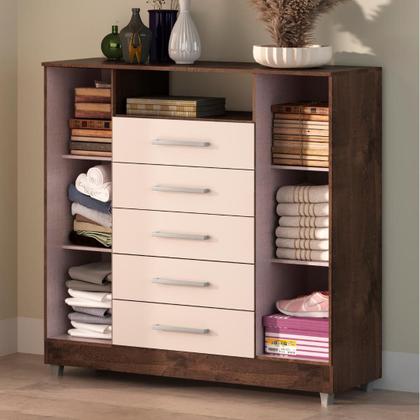 Imagem de Comoda Isabele 5 Gavetas 2 Portas