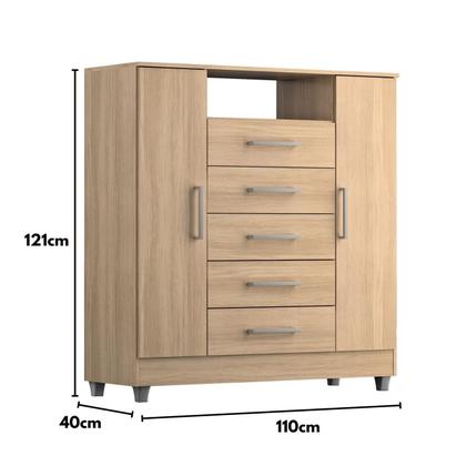 Imagem de Comoda Isabele 5 Gavetas 2 Portas