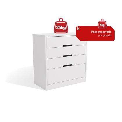 Imagem de Cômoda Kappesberg 4 Gavetas Branco S824