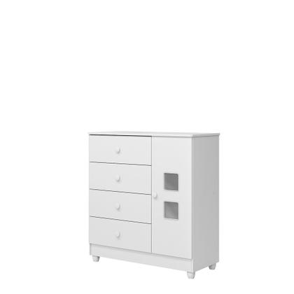 Imagem de Cômoda Life De Bebê Quarto Infantil Com 1 Porta 4 Gavetas 100% MDF