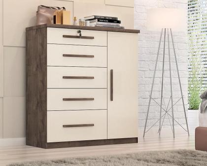 Imagem de Comoda Livia 5 Gavetas 1 Porta