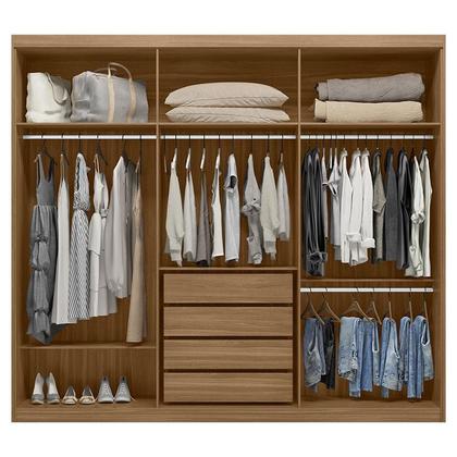 Imagem de Cômoda London e Guarda Roupa Casal Dalila 32411 Amendola Off White Flex - Demóbile