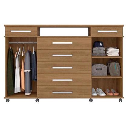 Imagem de Cômoda London e Guarda Roupa Casal Dalila 32411 Amendola Off White Flex - Demóbile