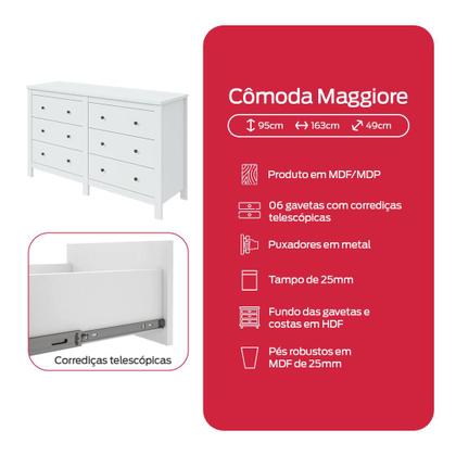 Imagem de Cômoda Maggiore 6 Gavetas Branco