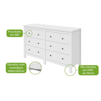 Imagem de Cômoda Maggiore 6 Gavetas Branco