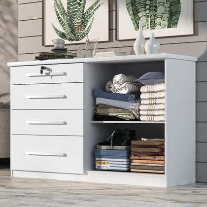 Imagem de Comoda Mariah 4 Gavetas 2 Portas Com Chave