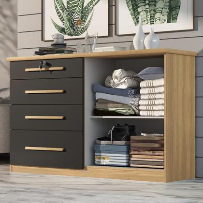 Imagem de Comoda Mariah 4 Gavetas 2 Portas Com Chave
