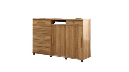 Imagem de Cômoda Max 2020 2 Portas c/ Gaveteiro Suporte p/ Cabide Calçados e Maquiagem - Freijo