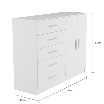 Imagem de Cômoda Monteverde 2 PT 5 GV Branca