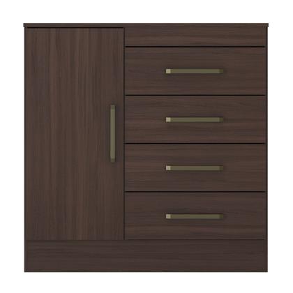 Imagem de Cômoda Montevidéu 1 Porta 4 Gavetas Café Touch - Demóbile