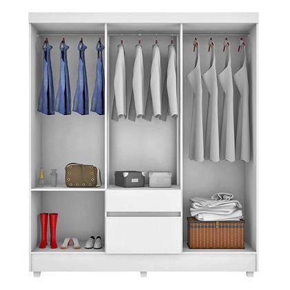 Imagem de Cômoda Montevidéu e Guarda Roupa Casal Flash 2 Branco Flex - Demóbile